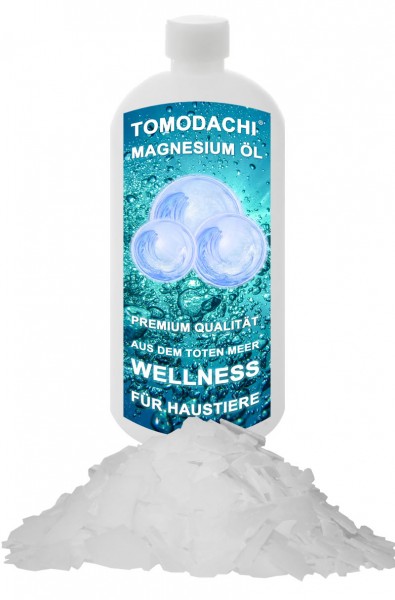 Tomodachi Magnesiumöl - Totes Meer Salz, Haustiermassage + Wellness, ideal zur Muskelentspannung 1L