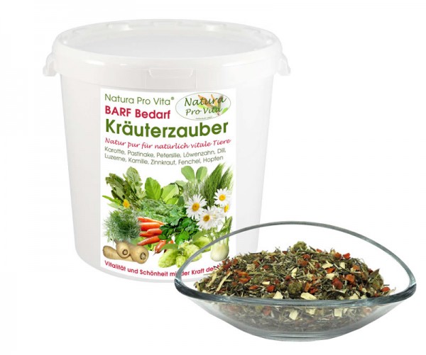Barfkräuter Barfgemüse natürlich lecker Hund und Katze Natura ProVita Barfbedarf Kräuterzauber 500g