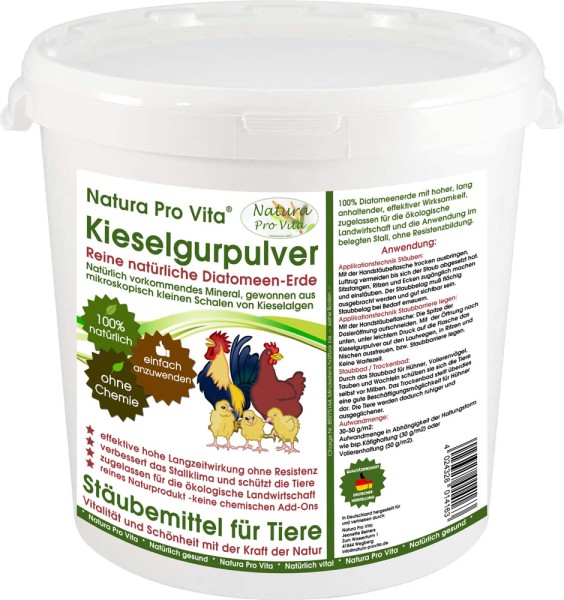 Kieselgur Puder natürliche Milbenabwehr Staubbad Tauben Hühner Vögel reines Kieselgurpulver 10L