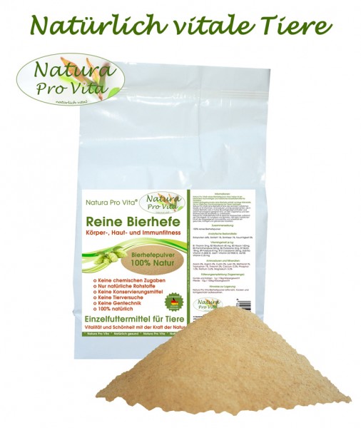 Bierhefe Pferd Natura Pro Vita reines Bierhefepulver Haut Fell Verdauung Vitamine Aminosäuren 10kg