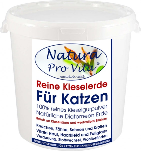 Kieselerde, reine natürliche Kieselgur für Katzen, Silizium - Fell, Krallen, Knochen, Verdauung 1kg