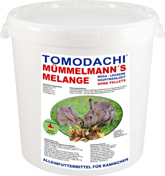 Kaninchenfutter, Hasenfutter pelletfrei - Mümmelmanns Melange 5kg Eimer