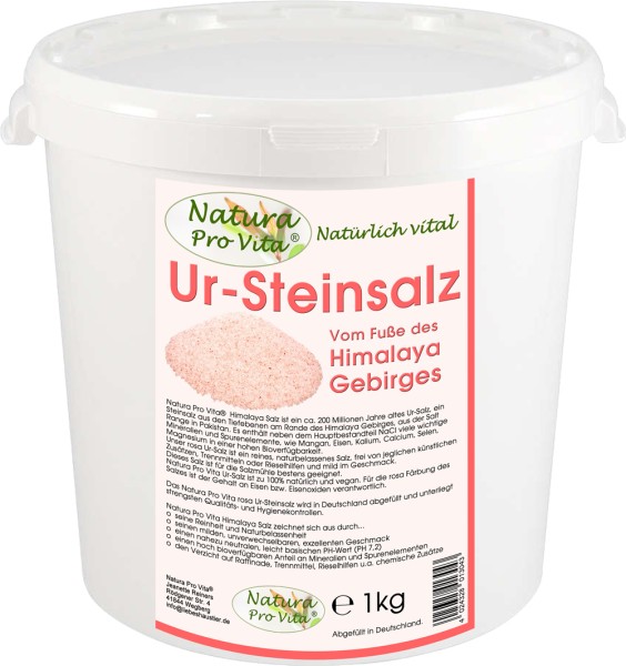 Himalajasalz, UrSteinsalz, Natura Pro Vita UrSalz, natürlich, rein, unraffiniert, rosa Steinsalz 1kg