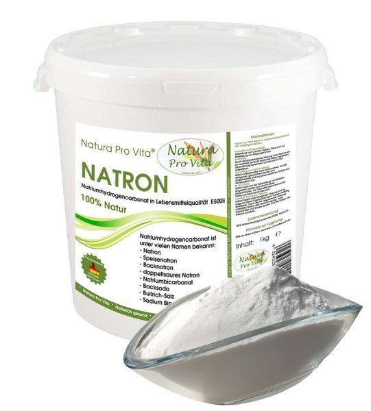 Natron in Lebensmittelqualität Natronpulver hochrein Kochen Backen Putzen Zahnpflege Diät 1kg Eimer