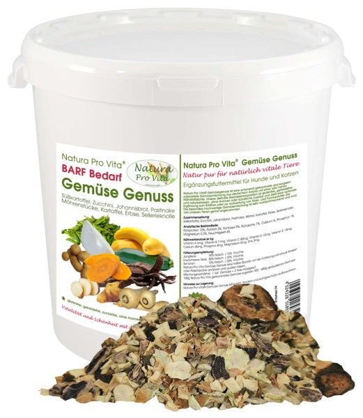 NaturaProVita Gemüsegenuss kalorienarm glutenfrei getreidefrei BarfGemüse für Hunde 3kg Eimer
