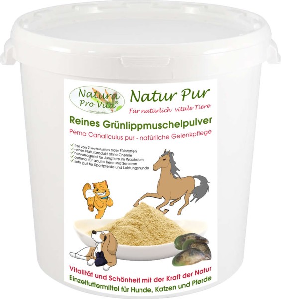 Grünlippmuschelpulver für Katzen Bewegungsfreude Vitalität Knochen Sehnen Haut und Gelenkschutz 1kg