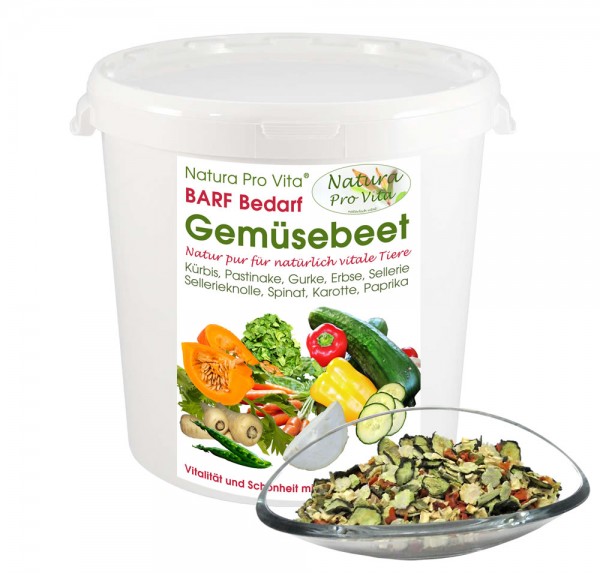 Gemüsemischung Hund und Katze natürliches köstliches Gemüse NaturaProVita Barfbedarf Gemüsebeet 1kg