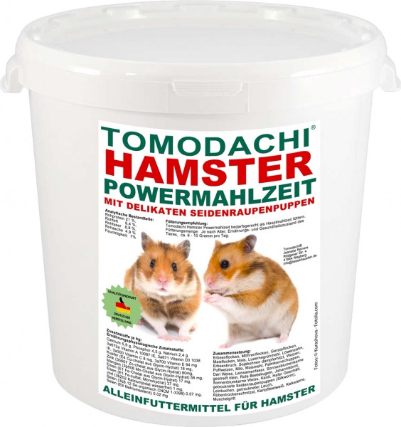 Hamsterfutter mit Seidenraupen, Komplettnahrung Hamster - Tomodachi Powermahlzeit 10L