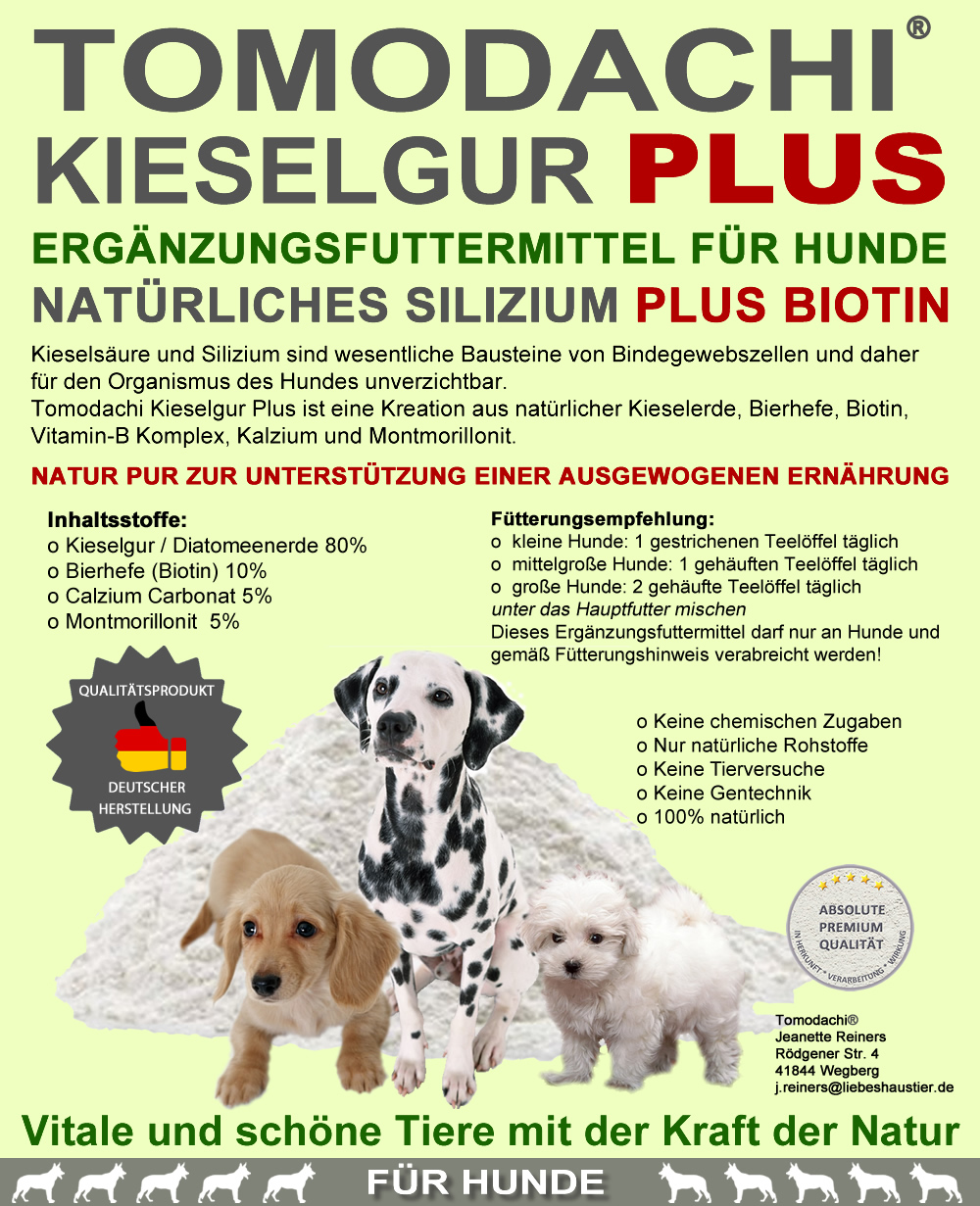 Kieselerde mit Biotin natürliche Barf Ergänzung für Hunde reich an