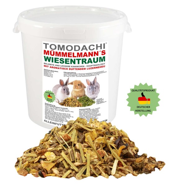 Kaninchenfutter, Raufutter Hase, Luzerneheu, Kräuter, Löwenzahn, Gemüse, Mümmelmanns Wiesentraum 2kg