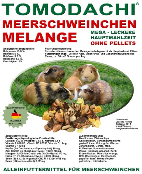 Nagerfutter, Meerschweinchenfutter pelletfrei, Naturfutter, Alleinfutter, kernig, lecker 10kg