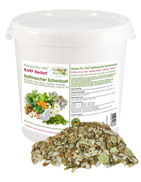 Sattmacher Schonkost Hund kalorienarm Abnehmen Hund glutenfrei BarfGemüse NaturaProVita 500g Eimer
