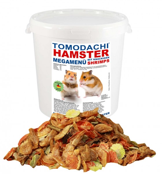 Hamsterfutter, Komplettnahrung mit tierischen Proteinen, Shrimps, Tomodachi® Hamster MegaMenü, 1kg