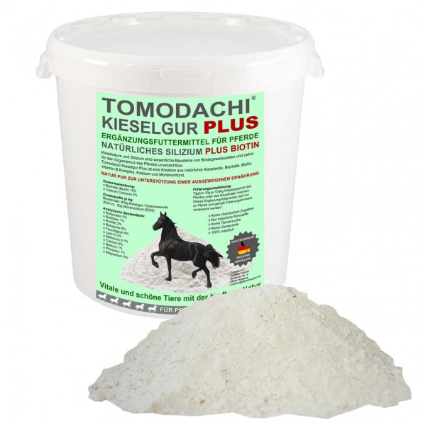 Kieselerde Plus Biotin Futterzusatz Pferd reich an Silizium, Biotin, Calzium, Mineralien 2L