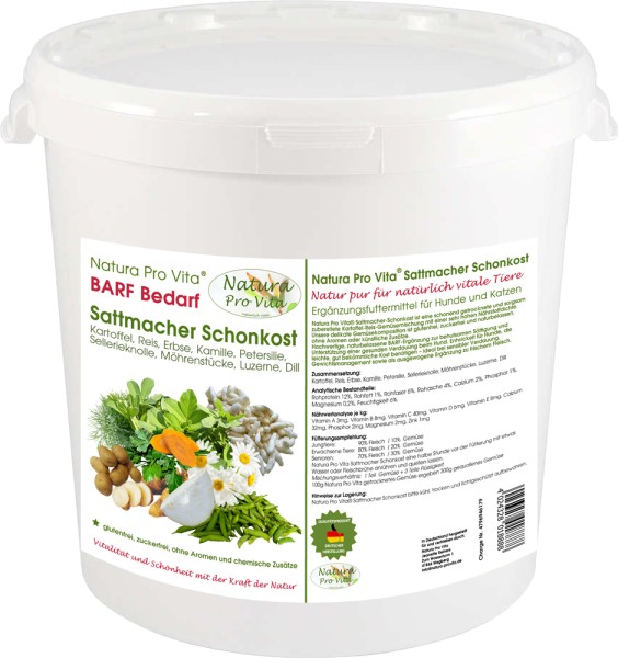 Sattmacher Schonkost Hund kalorienarm Abnehmen BarfGemüse mit Reis glutenfrei Natura Pro Vita 3kg