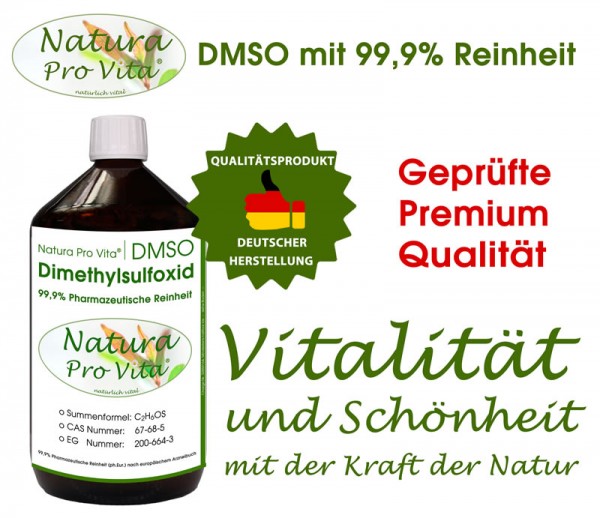 DMSO 99,9% Reinheit, Pharmaqualität, Natura Pro Vita DMSO, transdermale Anwendungen beim Tier 1L